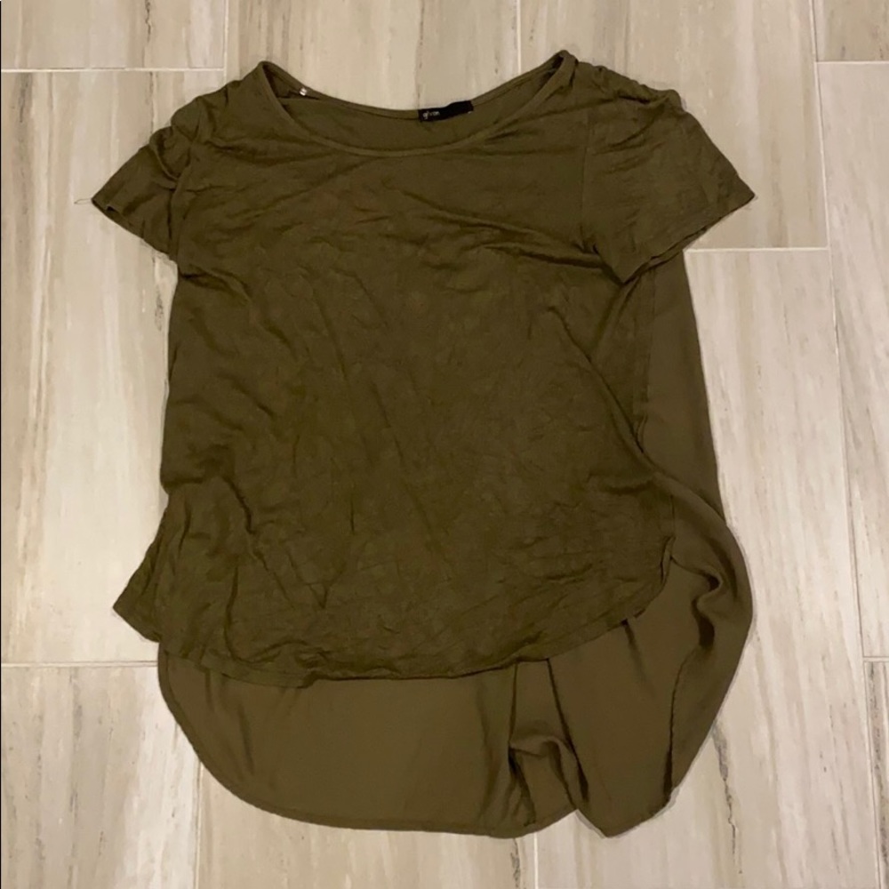 Green T-Shirt With Long Back